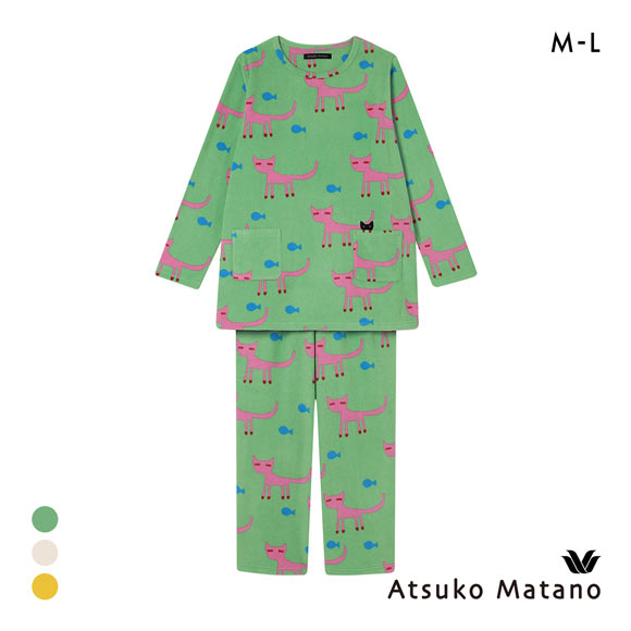 ワコール マタノアツコ フリース 長袖 パジャマ 上下セット