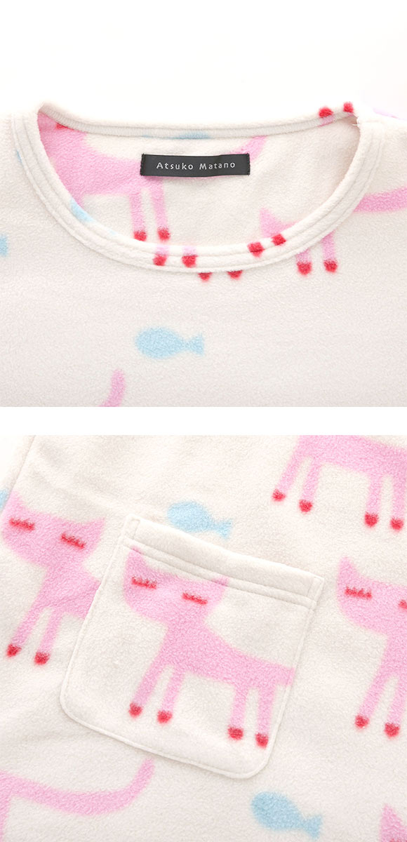 新品ワコールWacoalマタノアツコあったかフリース前開きパジャマサイズ L♪ ワコール マタノアツコ フリース 長袖 パジャマ 上下セット