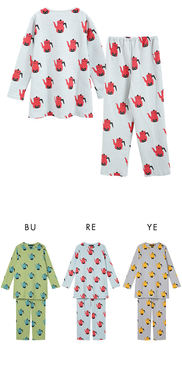 ワコール マタノアツコ ルームウェア 長袖 パジャマ 上下セット あったか キルトニット MEME レディース Wacoal ATSUKO MATANO