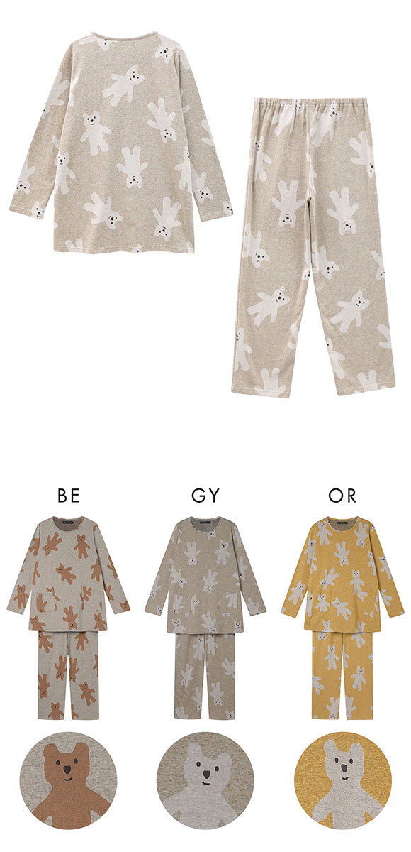 ワコール マタノアツコ くま 長袖 パジャマ 上下セット ルームウェア Wacoal ATSUKO MATANO