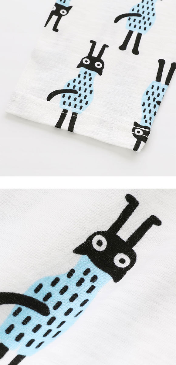 ワコール マタノアツコ ルームウェア 長袖パジャマ 上下セット 逆立ちしている猫 綿100％ Wacoal ATSUKO MATANO