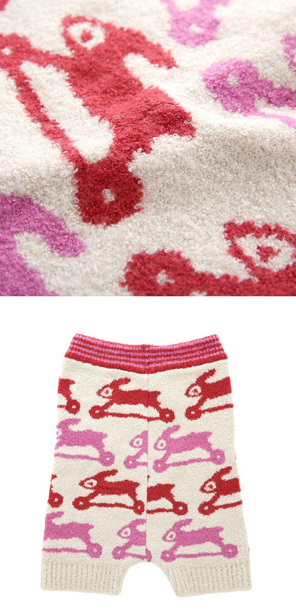 ワコール マタノアツコ もこもこ 毛パン 1分丈 とびうさぎ あったか