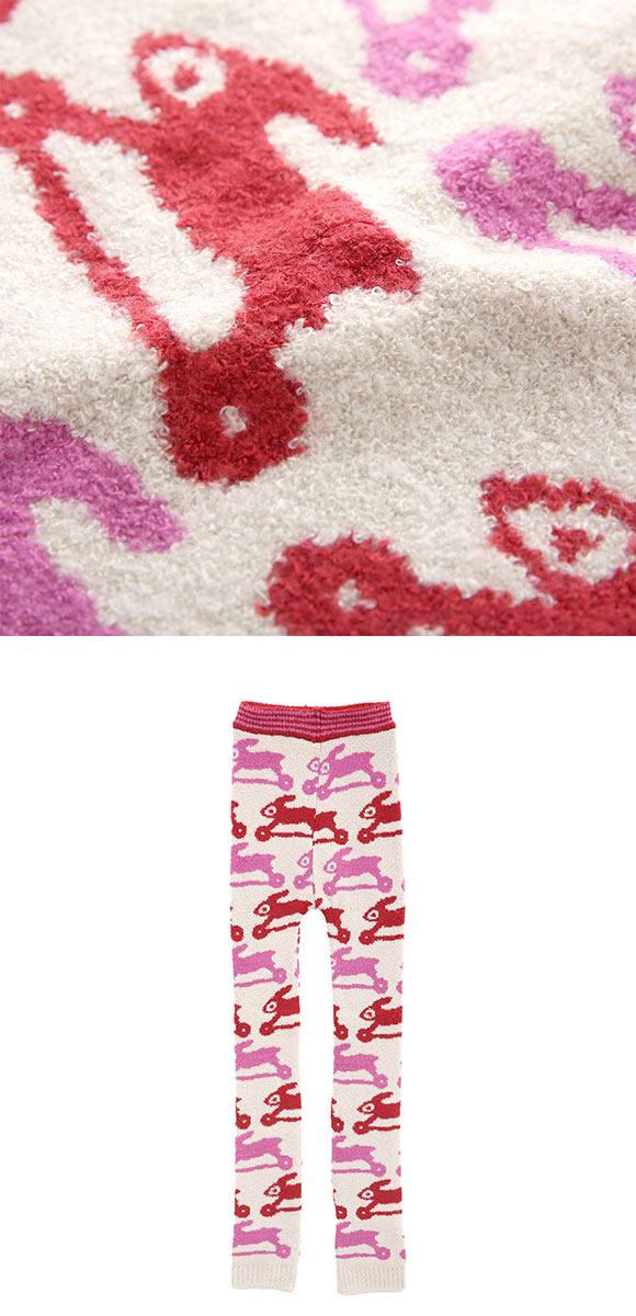 ワコール マタノアツコ もこもこ 毛パン 10分丈 とびうさぎ