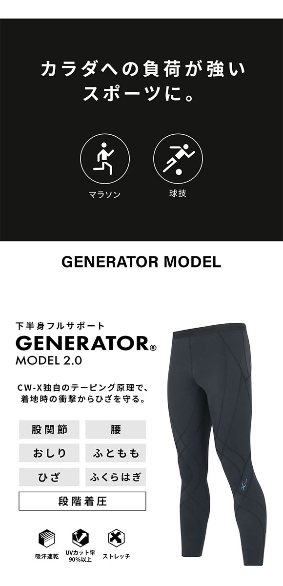 ワコール CW-X シーダブリューエックス Mens GENERATOR ジェネレーターモデル 下半身フルサポート スポーツタイツ HZO709 メンズ Wacoal