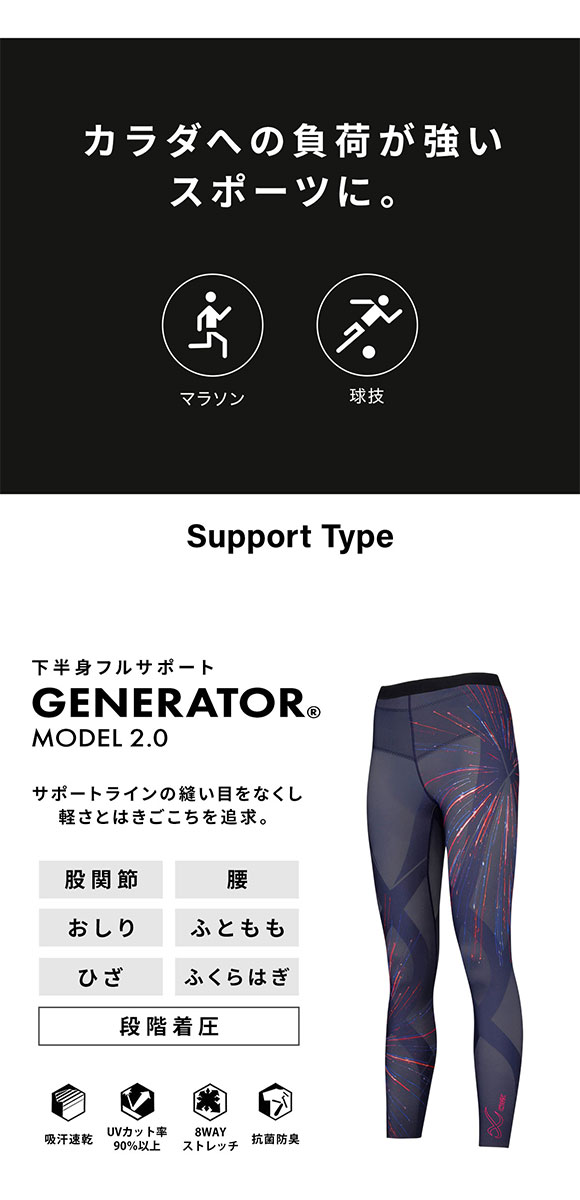 ワコール Wacoal シーダブリューエックス CW-X Womens GENERATOR ジェネレーターモデル2.0 スポーツタイツ ロング レディース HZY399