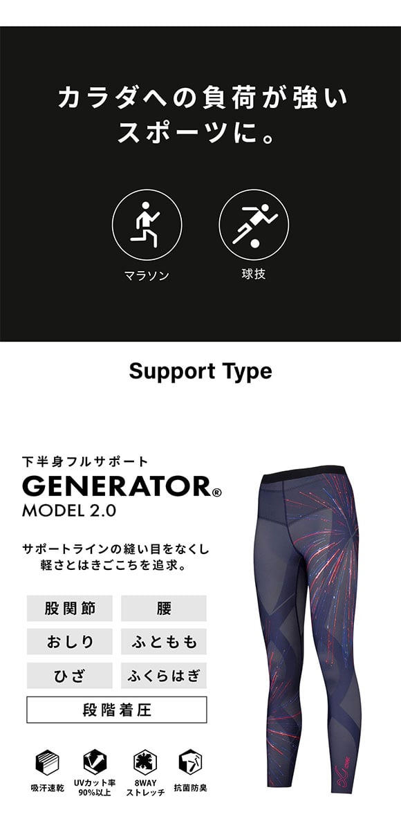 ワコール Wacoal シーダブリューエックス CW-X Womens GENERATOR ジェネレーターモデル2.0 スポーツタイツ ロング レディース HZY399