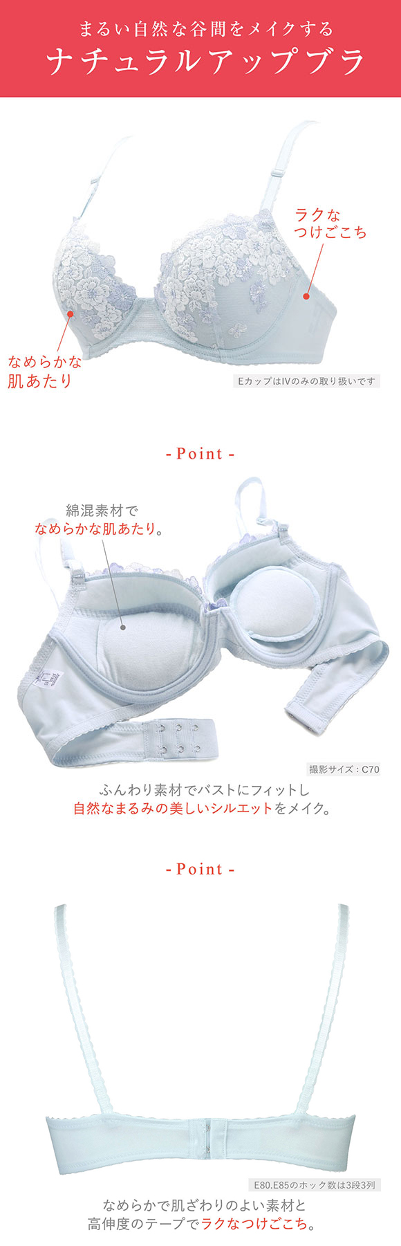 ワコール Wacoal ウイング Wing KB2060 ナチュラルアップブラ ブラジャー E F 大きいサイズ