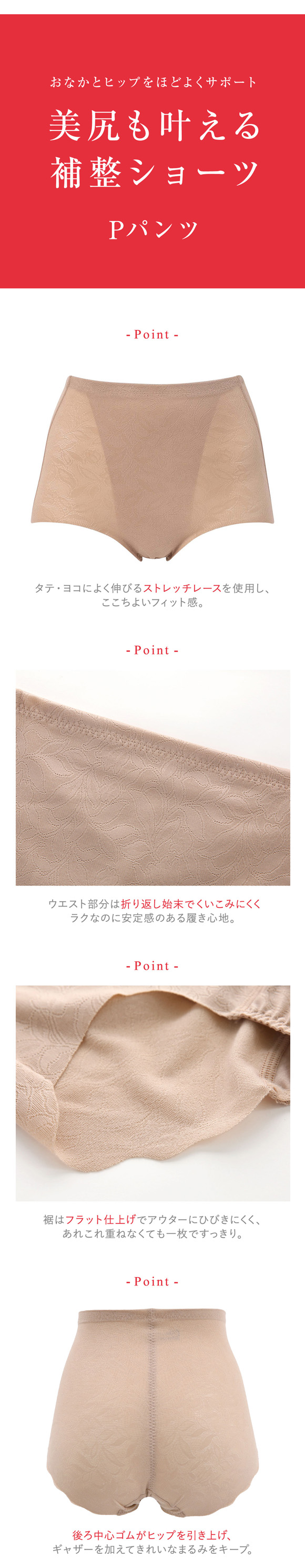 ワコール ウイング 美尻も叶える補整ショーツ Pパンツ レースシェイプショーツ ML2L ショート ガードル ショーツ Wacoal Wing