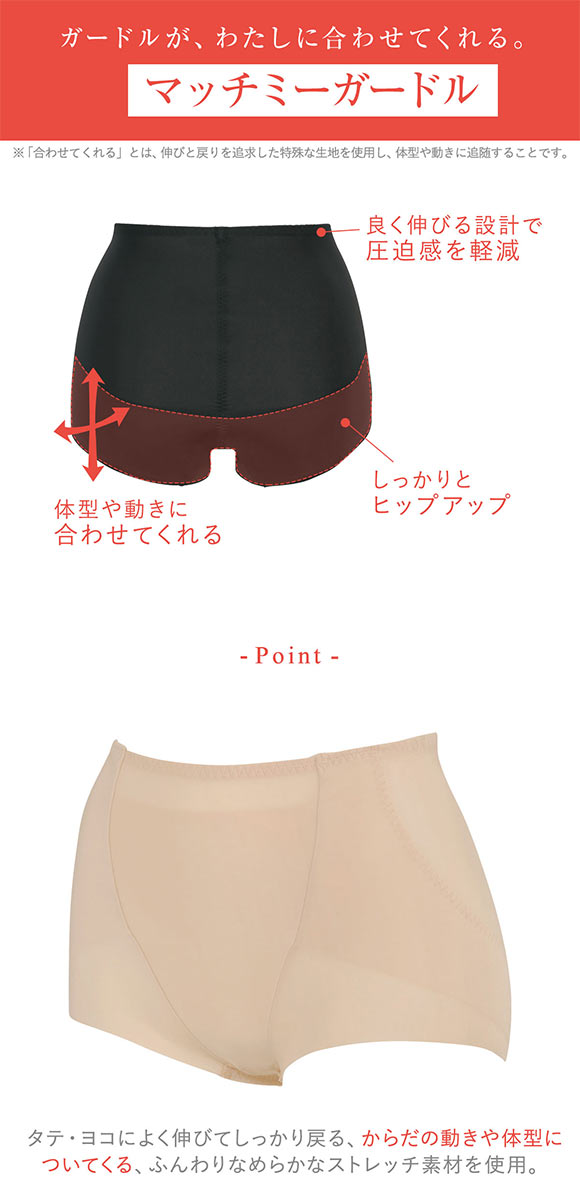ワコール Wacoal ウイング Wing ガードルが、わたしに合わせてくれる マッチミーガードル ショート丈 SML2L