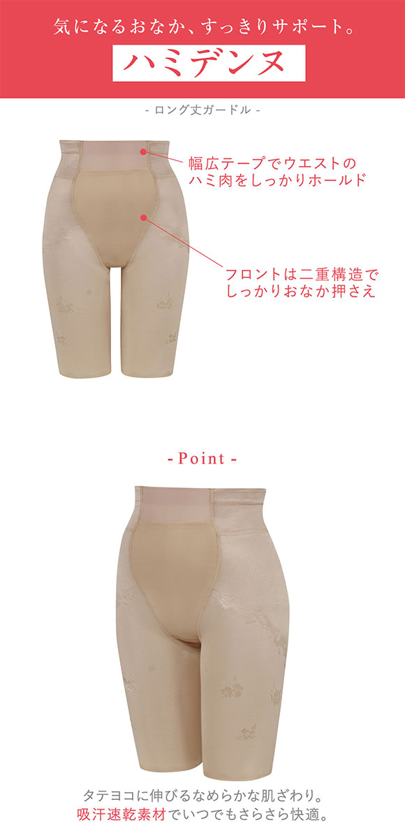 ワコール Wacoal ウイング Wing 気になるおなか、すっきりサポート ハミデンヌ フルロング ガードル おなかおさえ ヒップアップ L LL