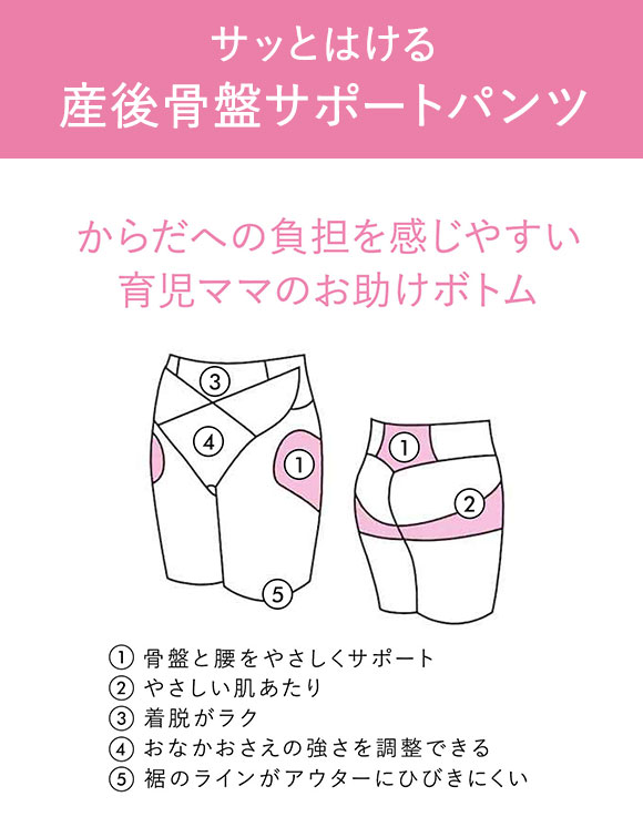 ワコール Wacoal 産後用 サッとはける、産後骨盤サポートパンツ ロング