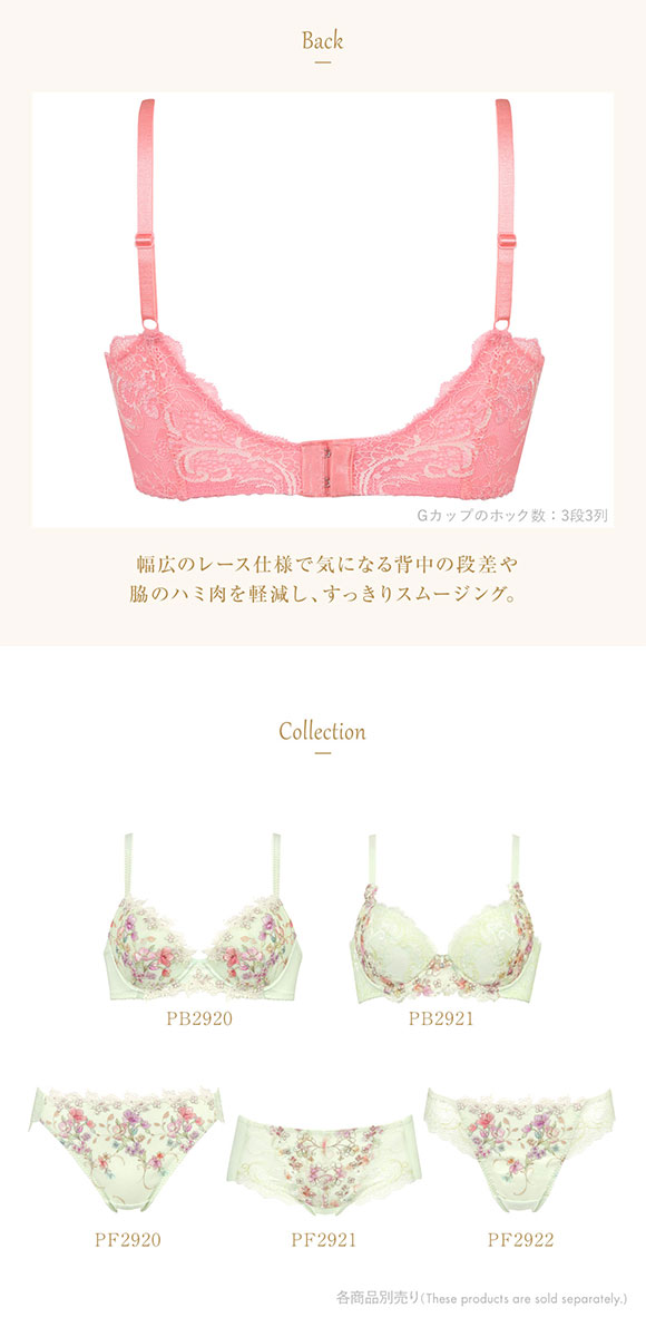 ウイング Wing レシアージュ Lesiage 24SS 2920シリーズ ブラジャー 脇すっきり 着やせフィット G 単品