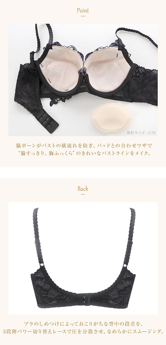 ウイング レシアージュ 4010シリーズ 後ろ姿きれいブラ ブラジャー BC 脇すっきり 胸ふっくら 脇高 Wing Lesiage PB4010