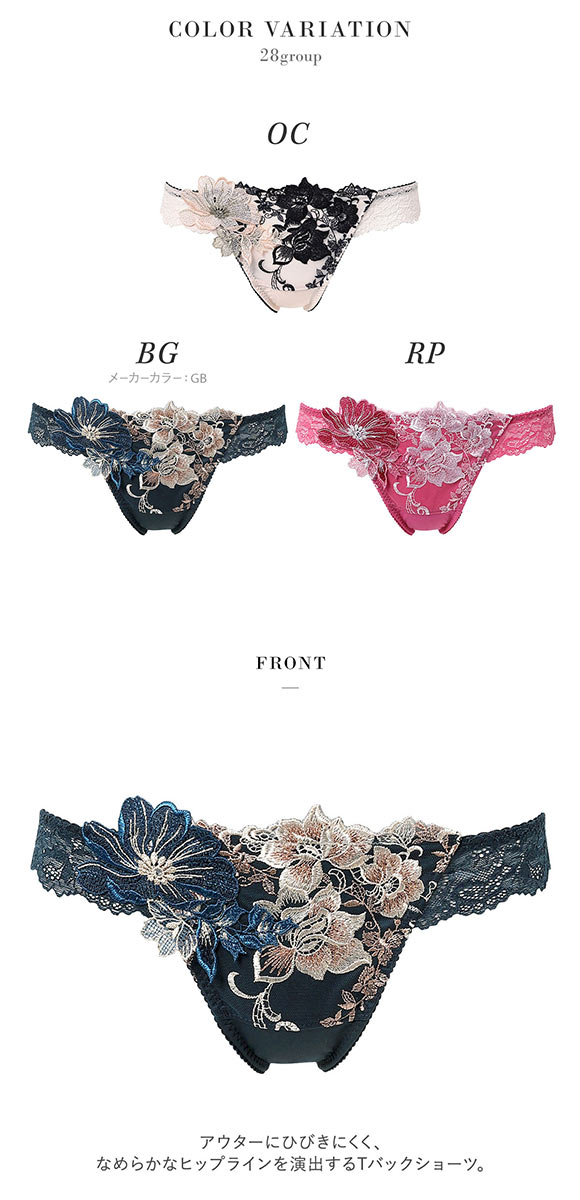 ワコール サルート 28グループ 28G Tバックショーツ ML タンガ ソング バックレース Wacoal Salute PTJ428 25AWブライト