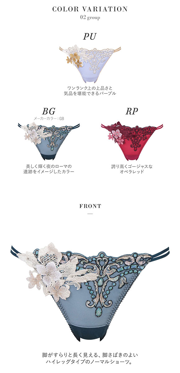 ワコール Wacoal サルート Salute 24SS先行 02G PTJ702 ショーツ ML ハイレッグ バックレース サイドループ 単品 プレステージ