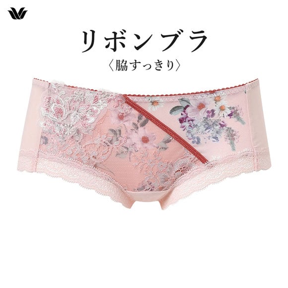 ワコール リボンブラ 脇すっきり ローライズ ボーイレングスショーツ ML Wacoal BXB473 PXB673