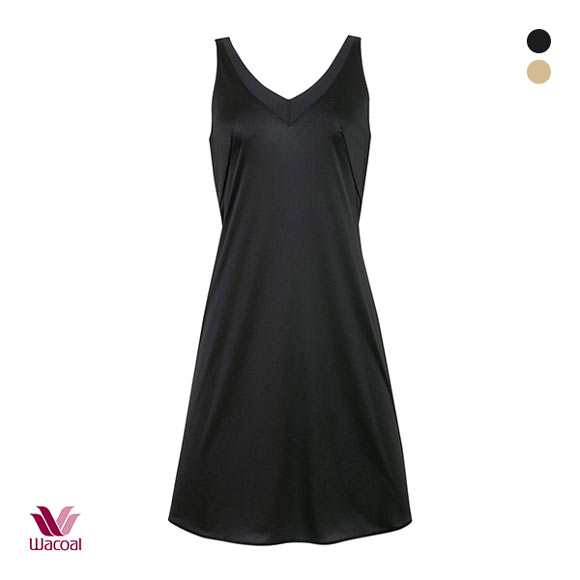 ワコール Wacoal ノースリーブ スリップ 90丈 ML フラットなネックラインでひびきにくい 天然由来素材使用