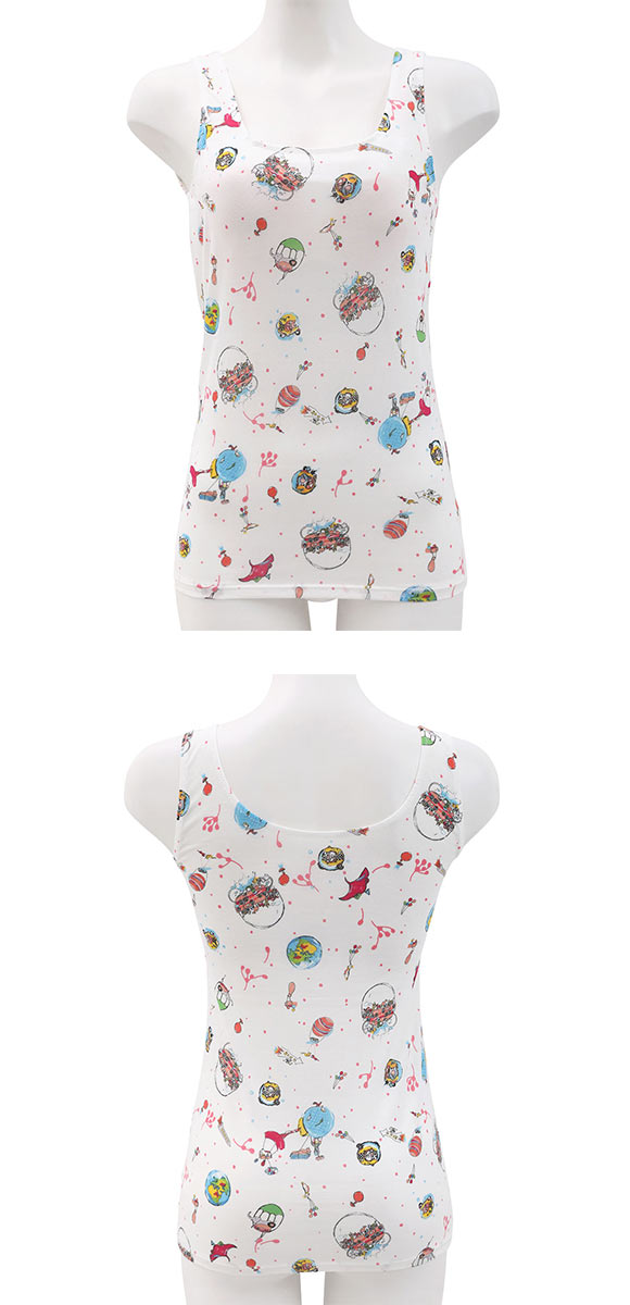 ワコール ツモリチサト 空に輝く星座 ノースリーブ カップ付き インナー タンクトップ ML Wacoal tsumori chisato SLEEP