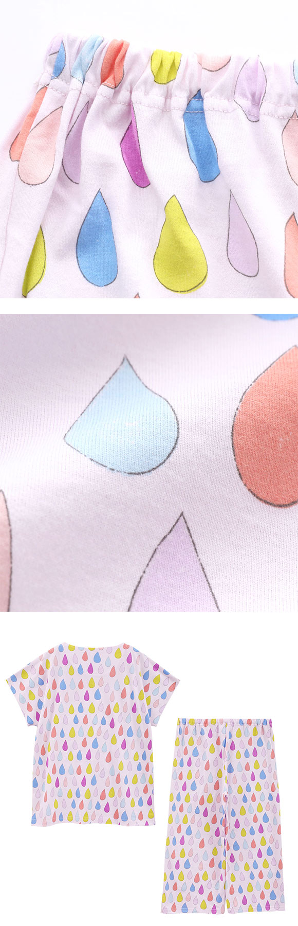 ワコール ツモリチサト パジャマ しずく 3分袖 8分丈パンツ ルームウェア 上下セット 綿100％ Wacoal tsumori chisato SLEEP