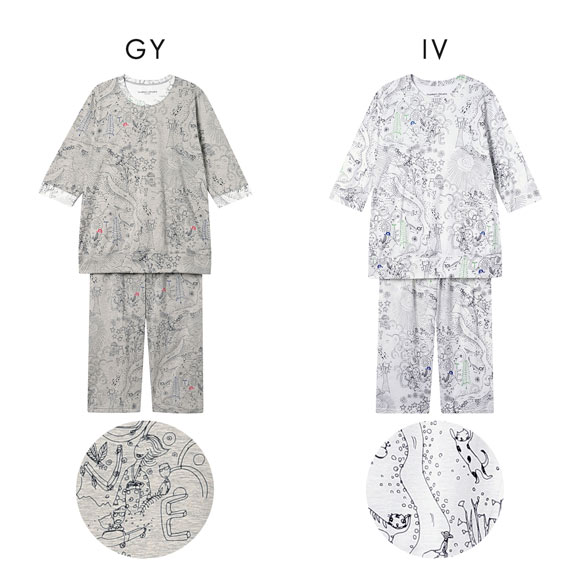 ワコール ツモリチサト パジャマ 上下セット 7分袖 8分丈 綿100％ Wacoal tsumori chisato SLEEP