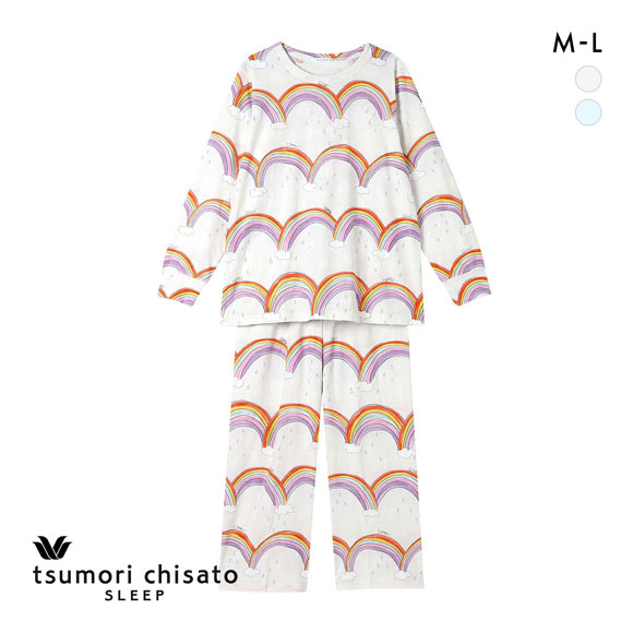 ワコール ツモリチサト 虹 パジャマ 長袖 ルームウェア 上下セット 綿100％ Wacoal tsumori chisato SLEEP