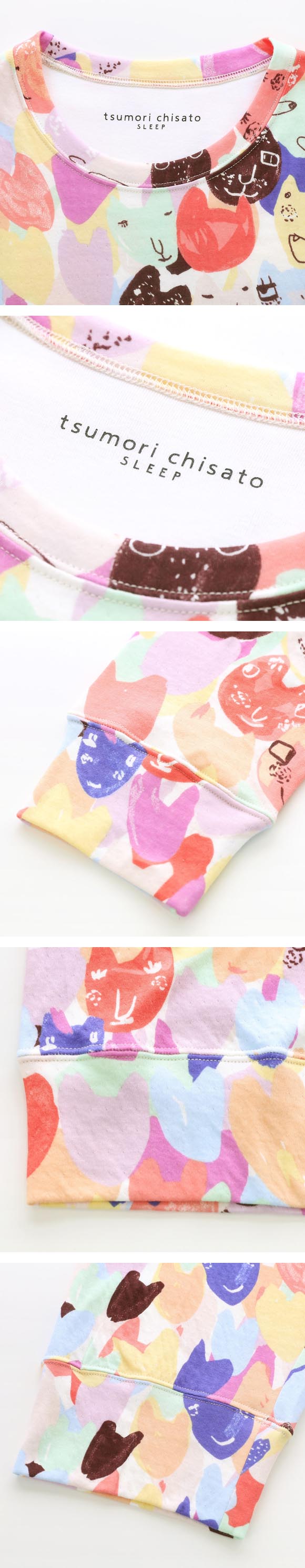 ワコール ツモリチサト ハートネコ 長袖パジャマ 上下セット ルームウェア 綿100％ Wacoal tsumori chisato SLEEP