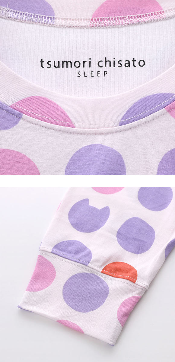 ワコール ツモリチサト 猫ドット 長袖パジャマ 上下セット ルームウェア 綿100％ Wacoal tsumori chisato SLEEP