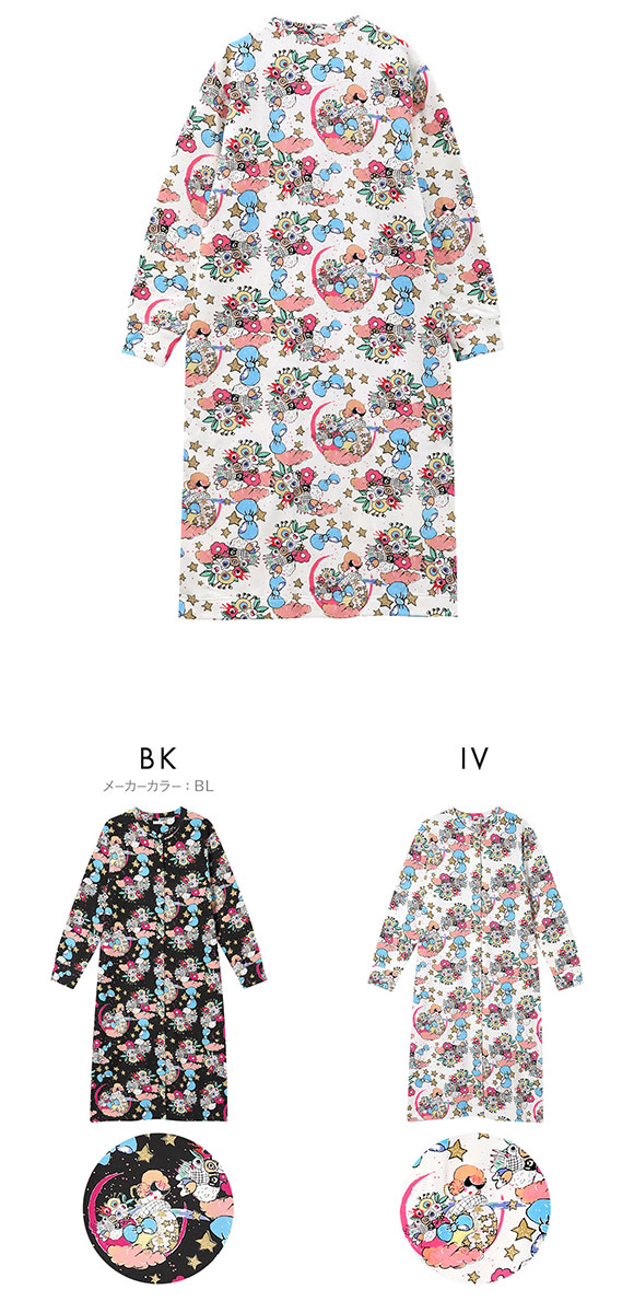 ワコール ツモリチサト 不思議の国 ワンピース ルームウェア ネグリジェ 長袖 パジャマ 肌側起毛 あったか Wacoal tsumori chisato SLEEP