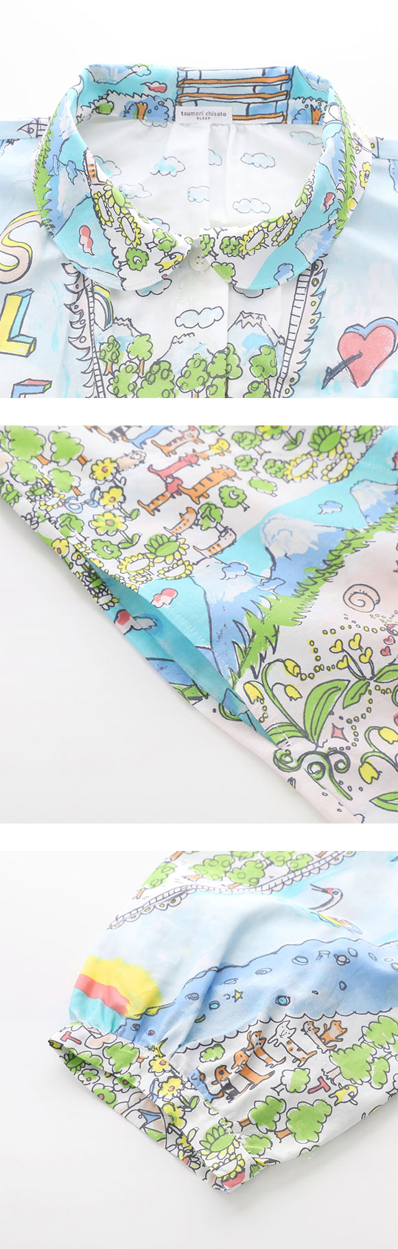【ツモリチサト】ワコール★総柄イラスト長袖ルームウェア tsumori chisato SLEEP ツモリチサト ワコール wacoal パジャマ ルーム