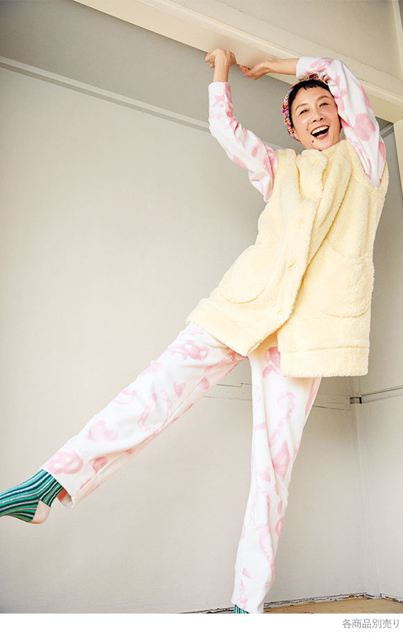 ワコール ツモリチサト ベスト フリース ミディロング丈 ネコ Wacoal