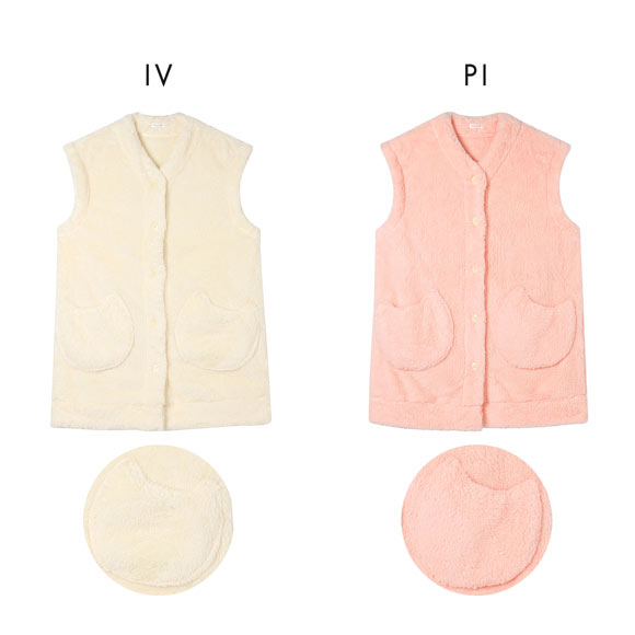 ワコール ツモリチサト ベスト フリース ミディロング丈 ネコ Wacoal tsumori chisato SLEEP