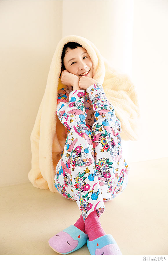 ワコール ツモリチサト スリープ フリース 羽織 ローブ ロング袖 ミドル丈 もこもこ ネコ Wacoal tsumori chisato SLEEP