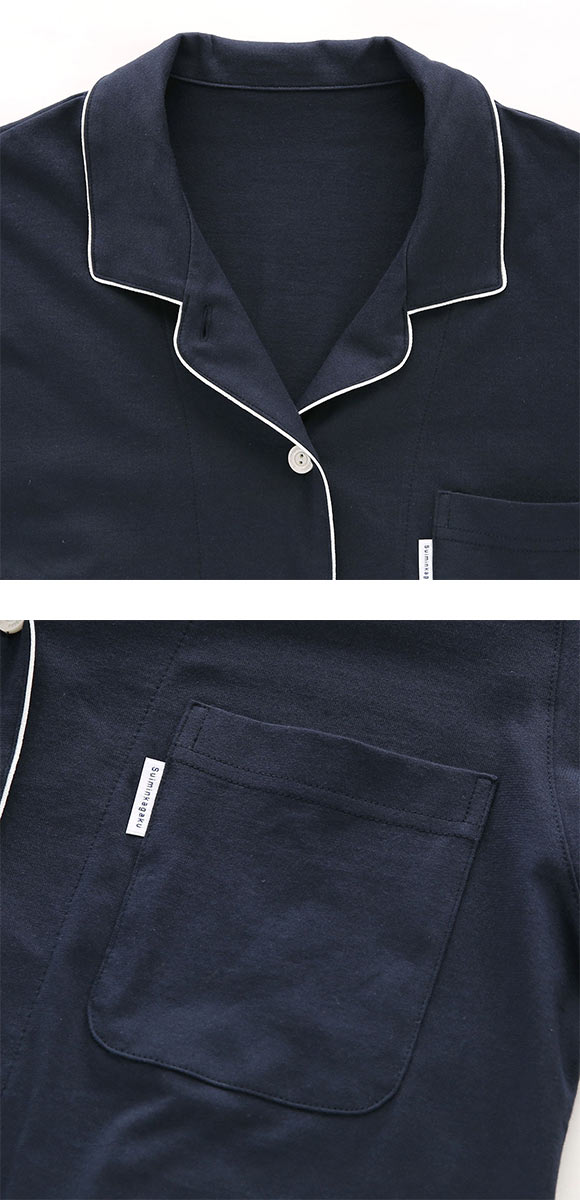 ワコール 睡眠科学 レディース シャツパジャマ 5分袖 半袖 上下セット 綿100％ やわらかキープ Wacoal