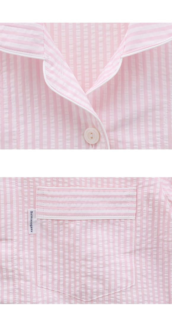 ワコール Wacoal 睡眠科学 レディース ストライプ シャツパジャマ 綿