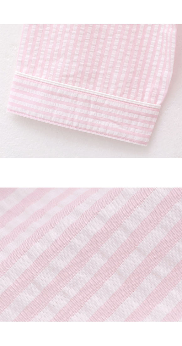 ワコール Wacoal 睡眠科学 レディース ストライプ シャツパジャマ 綿100％ ルームウェア パジャマ 上下セット 長袖