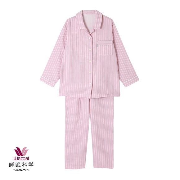 ワコール Wacoal 睡眠科学 二重ガーゼ シャツパジャマ 綿100％ ML