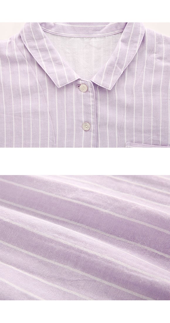 ワコール Wacoal 睡眠科学 二重ガーゼ シャツパジャマ 綿100％ ML