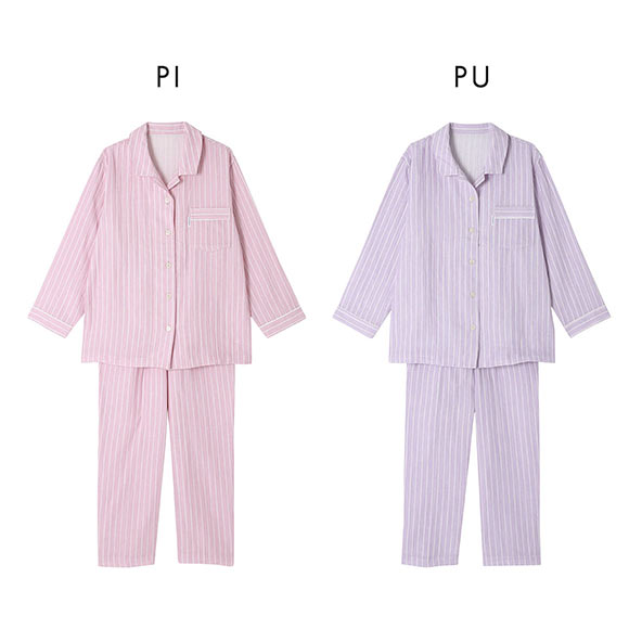 ワコール Wacoal 睡眠科学 二重ガーゼ シャツパジャマ 綿100％ LL