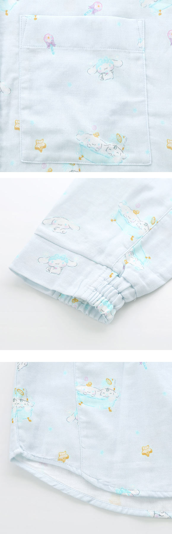 ワコール 睡眠科学 サンリオキャラクターズ 二重ガーゼ シャツパジャマ 綿100％ 長袖 レディース ML Wacoal