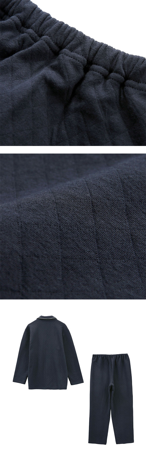 ワコール Wacoal 睡眠科学 ふわごころ メンズ パジャマ 上下セット キルト 綿100％ 紳士用