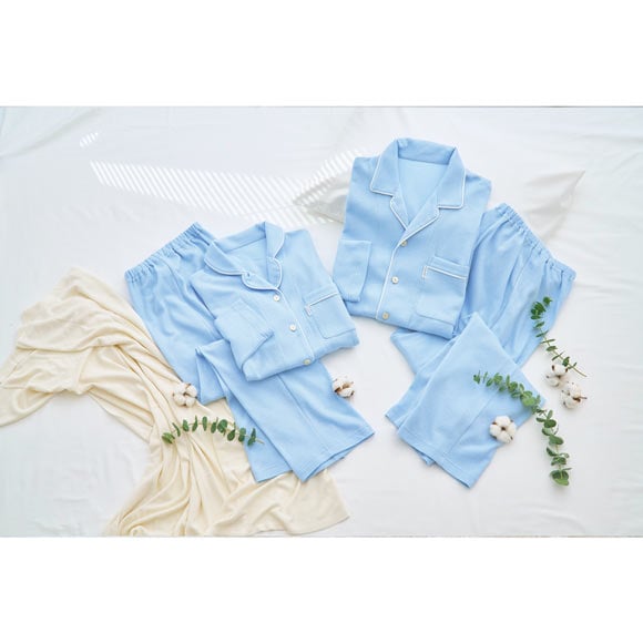 ワコール Wacoal 睡眠科学 メンズ なめらかでやわらかい天綿 シャツ パジャマ 長袖 上下セット 綿100％ コットン