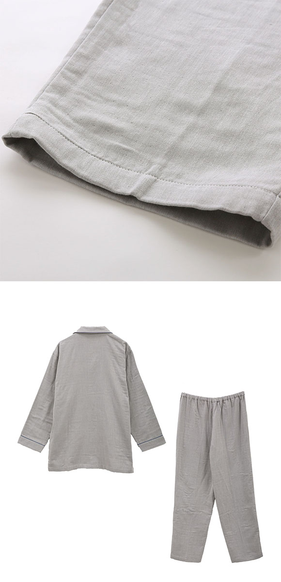 ワコール 睡眠科学 メンズ 三重ガーゼ シャツパジャマ 長袖 上下セット 綿100％ ふんわりやわらか Wacoal