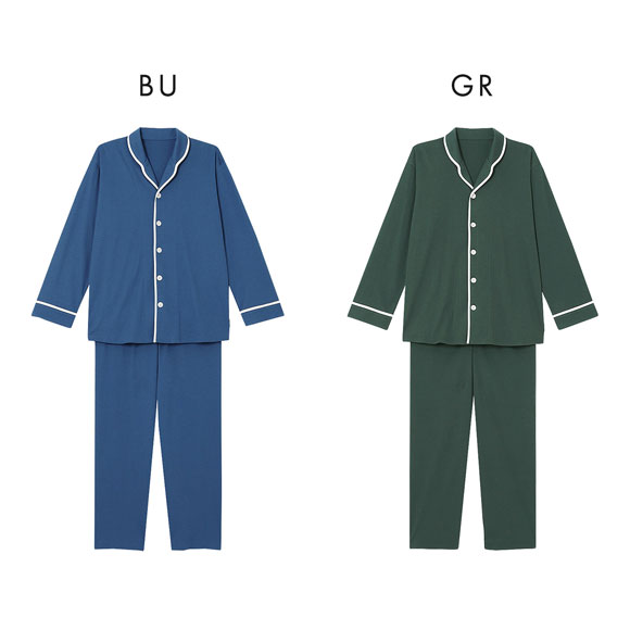 ワコール Wacoal 睡眠科学 メンズ 綿100％ シャツパジャマ 長袖 上下セット スムース コットン 紳士用 ML ルームウェア パジャマ