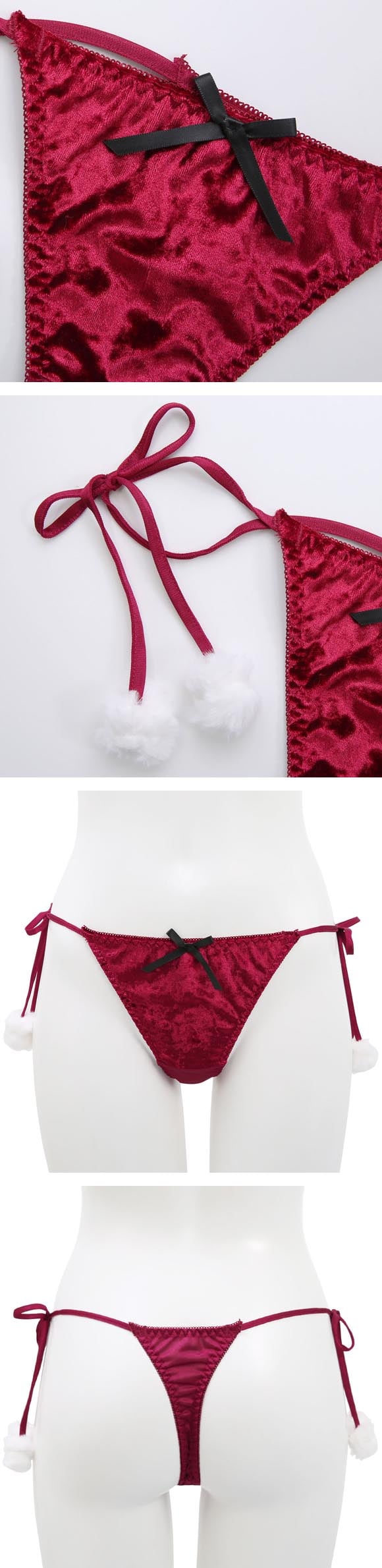 ココランジェ クリスマスサンタ Tバック ショーツ サイドリボン COCO Linge