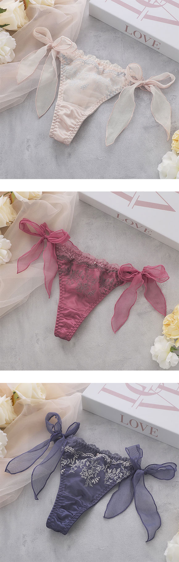 ココランジェ ミスティフローラ Tバック ショーツ サイドリボン COCO Linge