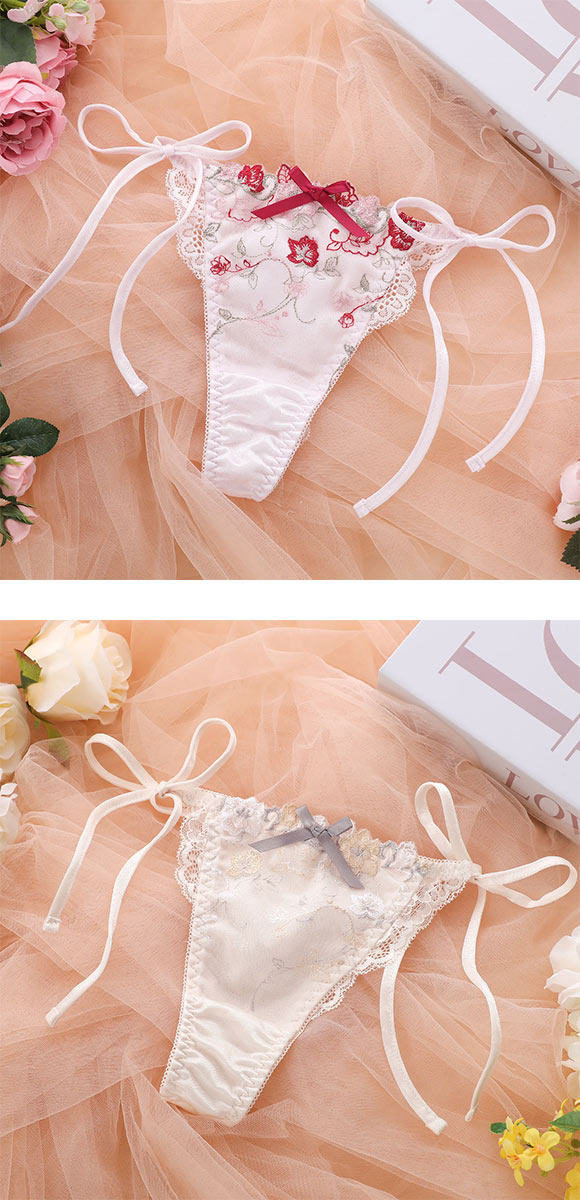 ココランジェ ガルデンブルーメ サイドリボン バックレース 総レース  Tバック ショーツ COCO Linge