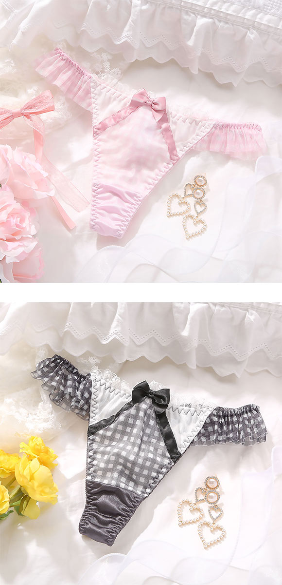 ココランジェ ガーリーギンガムチェック ショーツ Tバック 単品 M COCO Linge