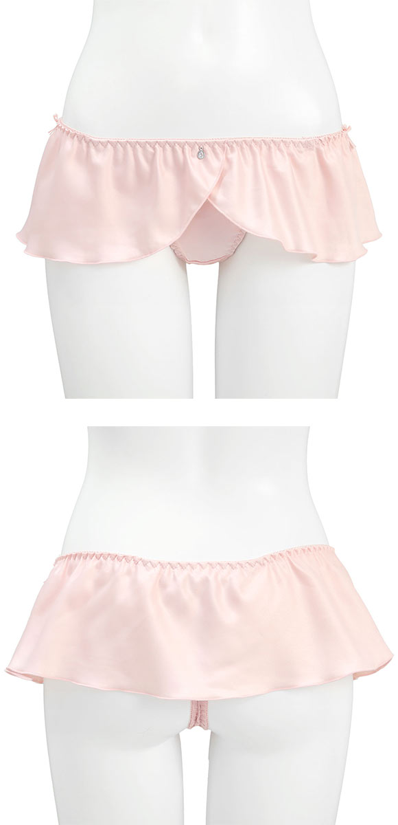 ココランジェ サテンローズアップリケ Tバック ショーツ フレア スカート 単品 COCO Linge