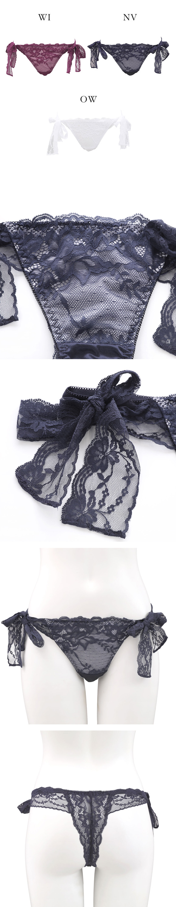 ココランジェ ドーリーグラマラス ショーツ サイドリボン Tバック バックレース 単品 COCO Linge