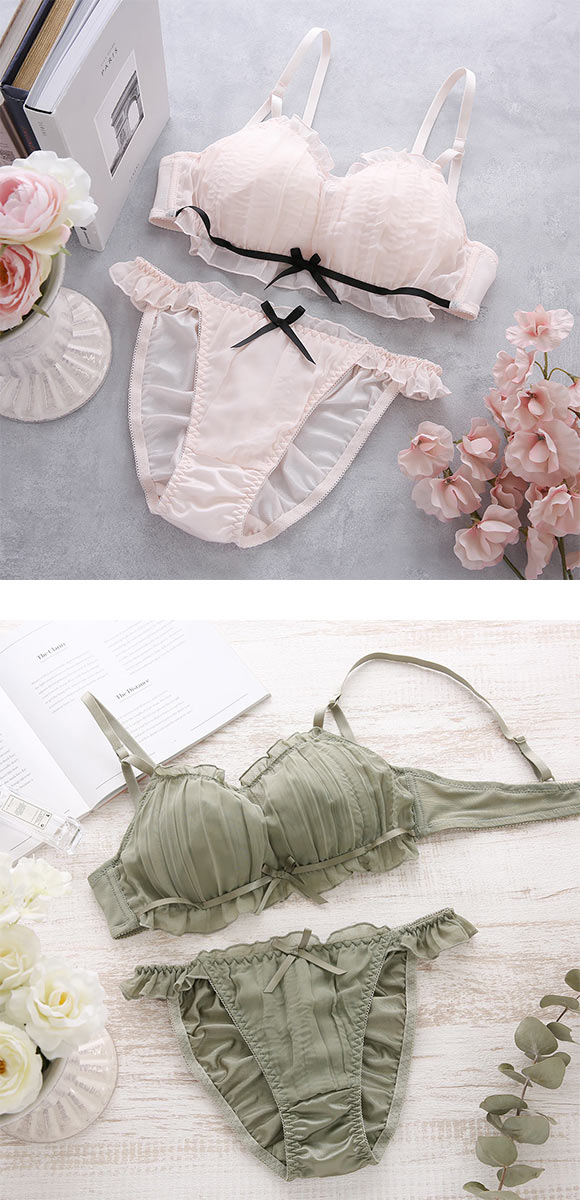 ココランジェ COCO Linge フラッフィシフォン ブラジャー フレア ショーツ セット SHIROHATO 別注 大きいサイズ